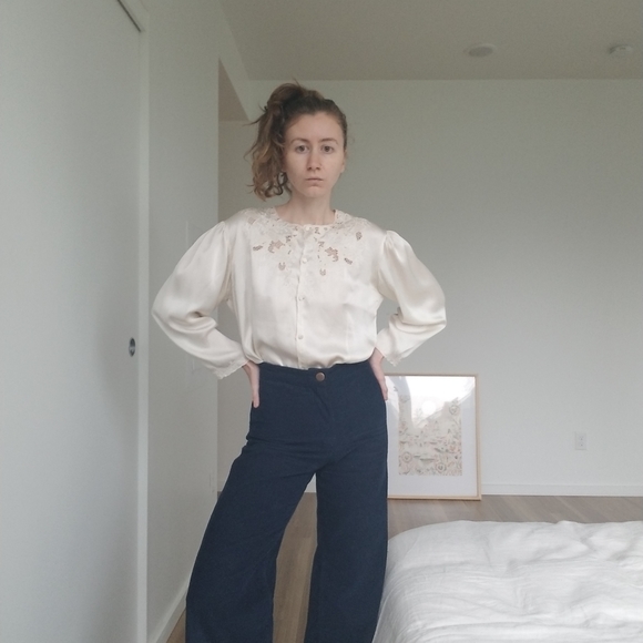 Vintage 1960s Chinese Silk Blouse Medium - Picture 3 of 9